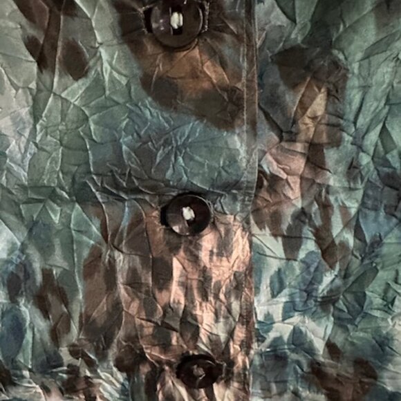 SOLD CHICO’S Women’s Crinkle Crush Blazer Jacket Teal - Picture 4 of 8